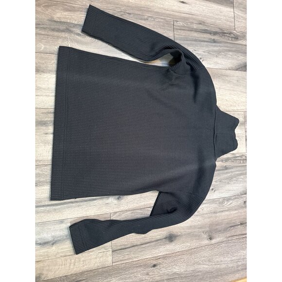 LL Bean Women's M Birchwood Brushed Waffle Funnelneck Black Pullover - Picture 6 of 6